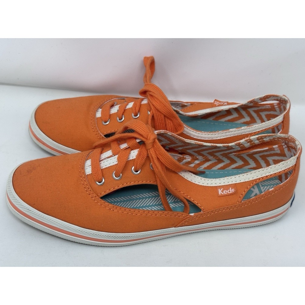 Keds Champion Cutout Sneakers Orange Canvas Lace Up Shoes Womens 6.5 WF49870M - Picture 3 of 11